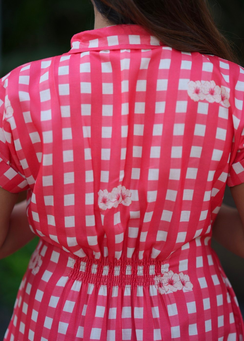coral check linen coral check linen