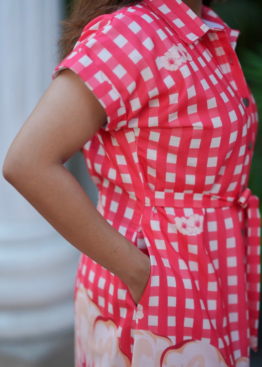 coral check linen coral check linen