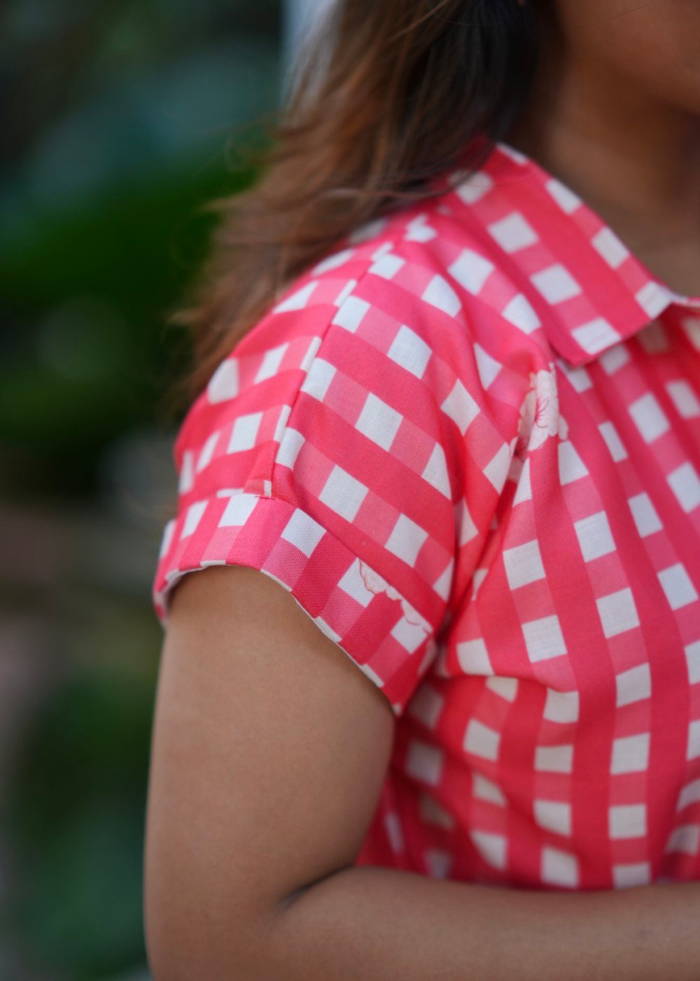 coral check linen coral check linen