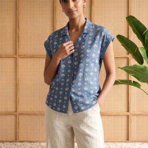 Collections boho blue shirt
