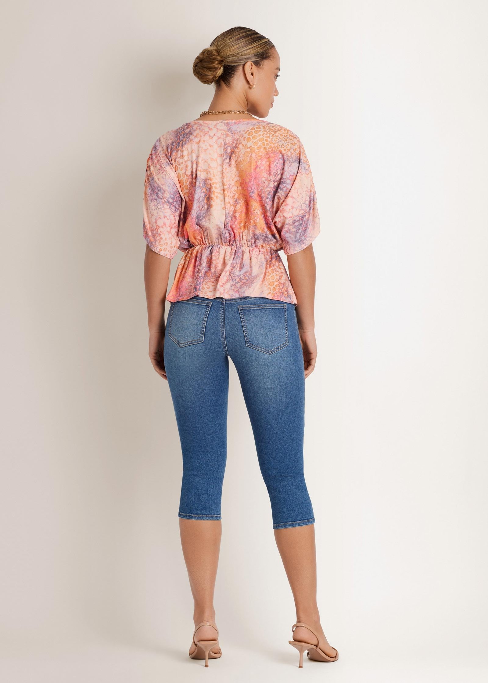 v neck dolman sleeve top orange multi v neck dolman sleeve top orange multi