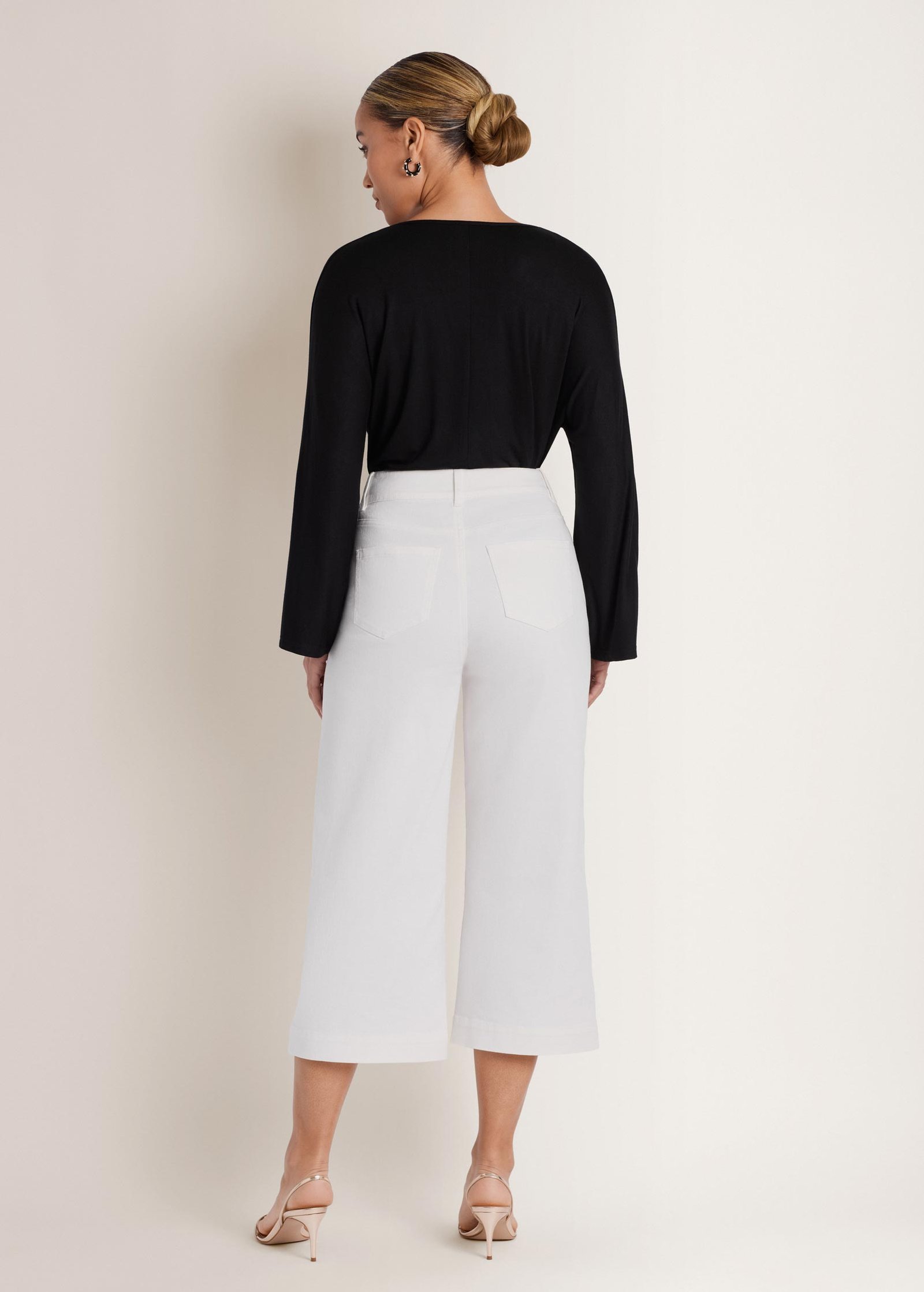 banded hem top jet black