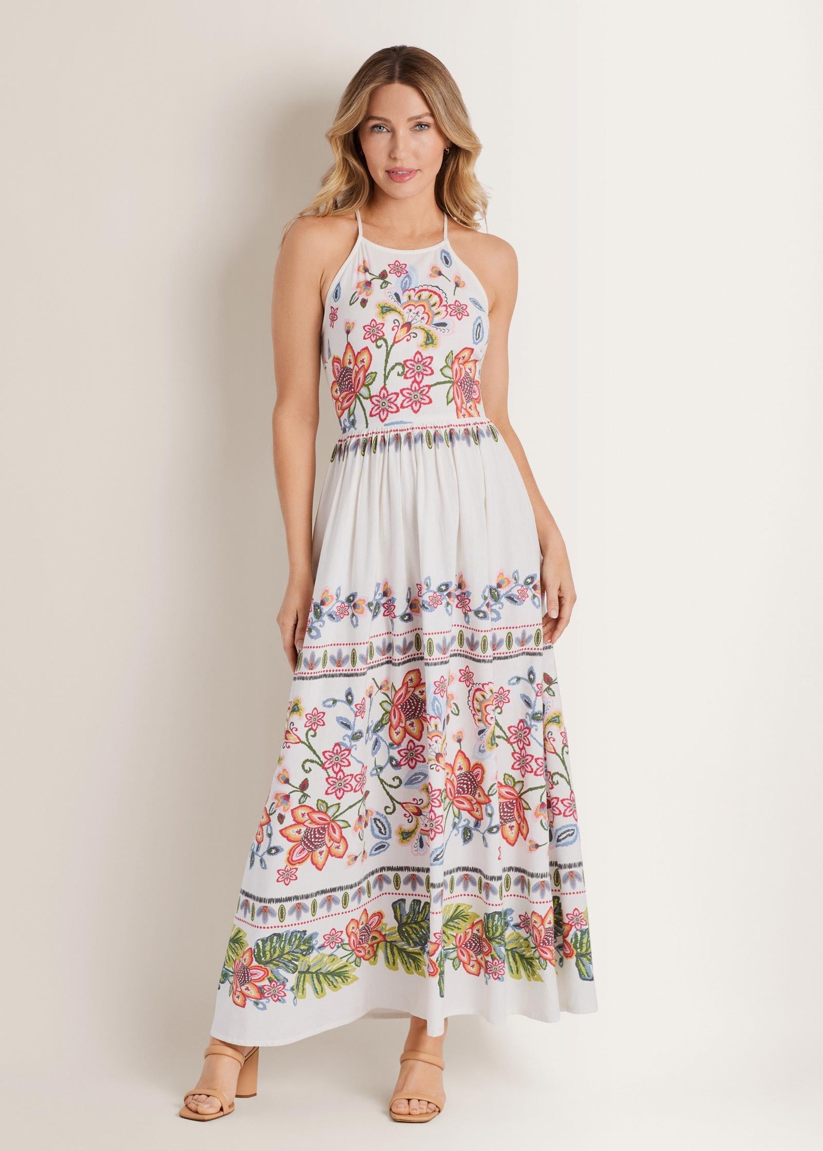 printed linen maxi dress hothouse botanical border printed linen maxi dress hothouse botanical border