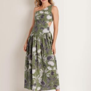 linen cutout maxi dress palm oasis