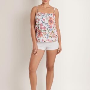 linen sleeveless tank with tassel hothouse botanical